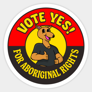 Vote Yes For Aboriginal Rights - Cute Kangaroo Sticker